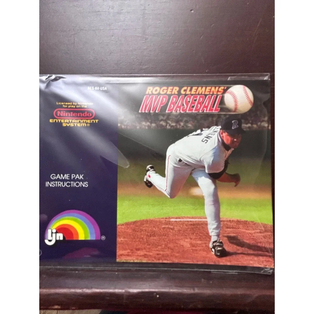 Roger Clemens MVP Baseball Nintendo NES Game Cartridge Manual & Sleeve LJN